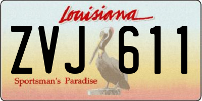 LA license plate ZVJ611