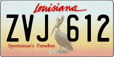 LA license plate ZVJ612