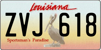 LA license plate ZVJ618
