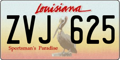 LA license plate ZVJ625
