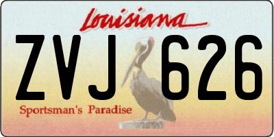 LA license plate ZVJ626