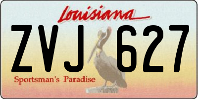 LA license plate ZVJ627
