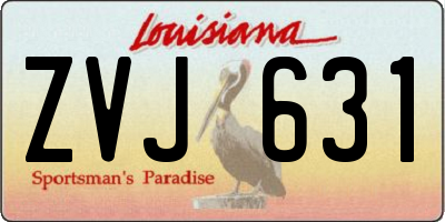 LA license plate ZVJ631