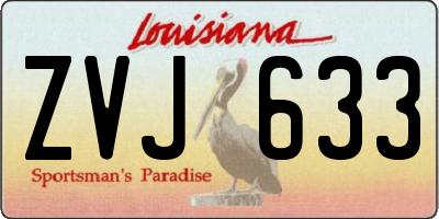 LA license plate ZVJ633