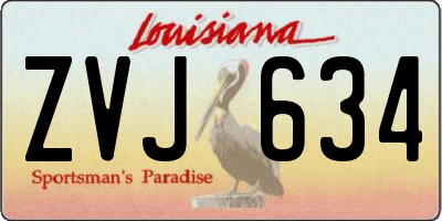 LA license plate ZVJ634