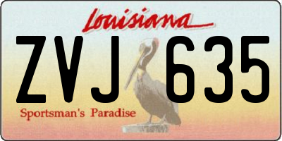 LA license plate ZVJ635