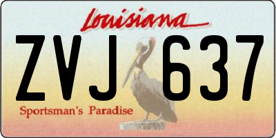 LA license plate ZVJ637