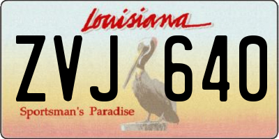 LA license plate ZVJ640