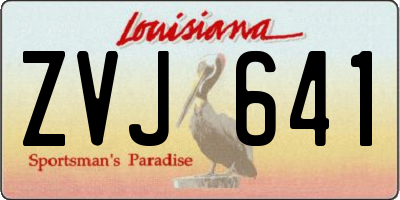 LA license plate ZVJ641