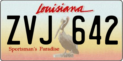 LA license plate ZVJ642