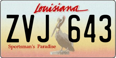 LA license plate ZVJ643