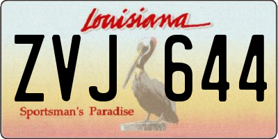 LA license plate ZVJ644