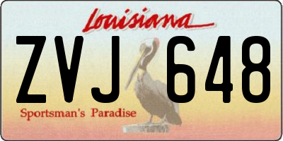 LA license plate ZVJ648