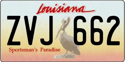 LA license plate ZVJ662