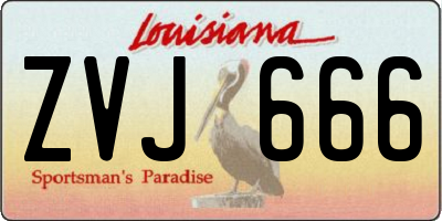 LA license plate ZVJ666