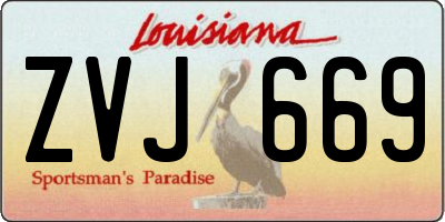 LA license plate ZVJ669