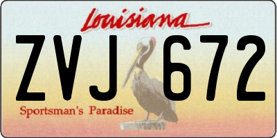 LA license plate ZVJ672