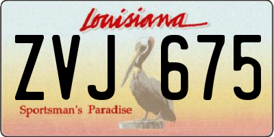 LA license plate ZVJ675