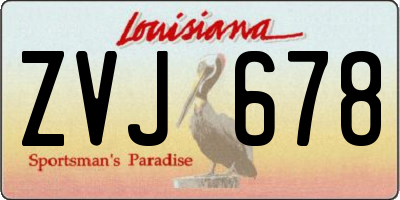 LA license plate ZVJ678