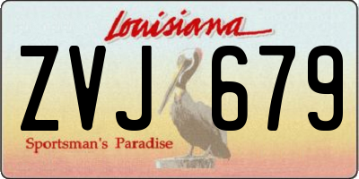 LA license plate ZVJ679