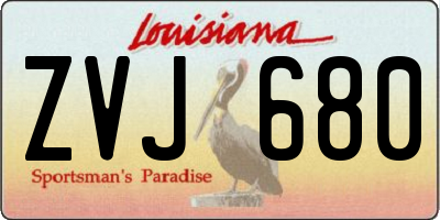 LA license plate ZVJ680