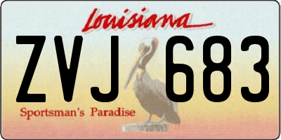 LA license plate ZVJ683