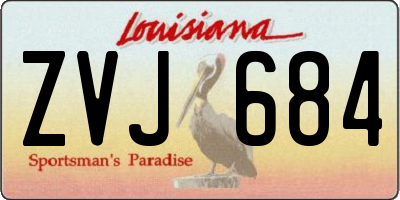 LA license plate ZVJ684