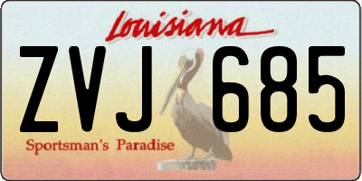 LA license plate ZVJ685