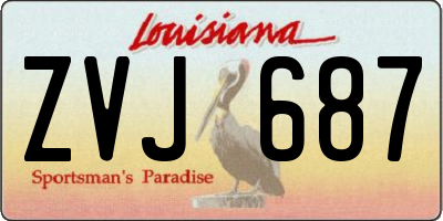 LA license plate ZVJ687