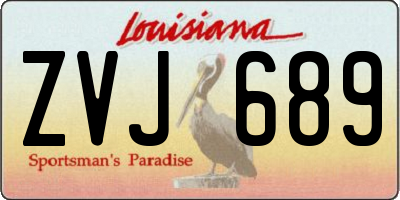LA license plate ZVJ689