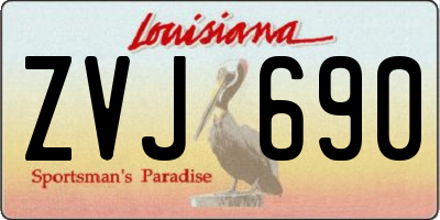 LA license plate ZVJ690