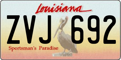 LA license plate ZVJ692
