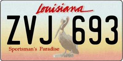 LA license plate ZVJ693