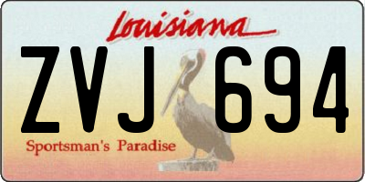 LA license plate ZVJ694