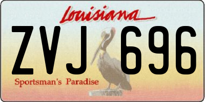LA license plate ZVJ696