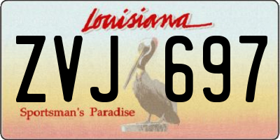 LA license plate ZVJ697