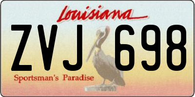LA license plate ZVJ698