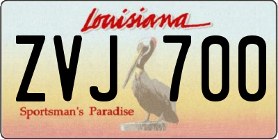 LA license plate ZVJ700