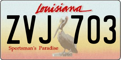 LA license plate ZVJ703