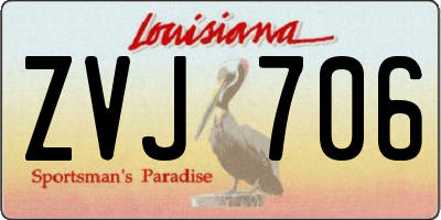 LA license plate ZVJ706