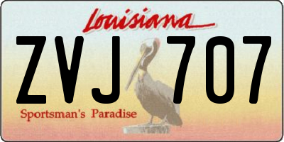 LA license plate ZVJ707