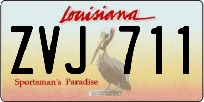 LA license plate ZVJ711