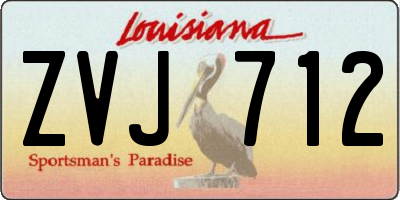 LA license plate ZVJ712