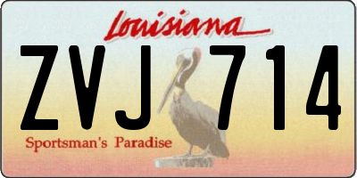 LA license plate ZVJ714