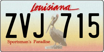LA license plate ZVJ715