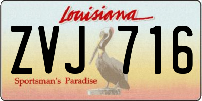 LA license plate ZVJ716
