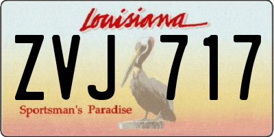 LA license plate ZVJ717
