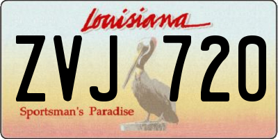 LA license plate ZVJ720