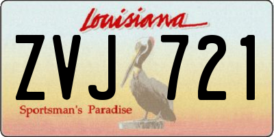 LA license plate ZVJ721