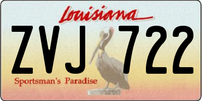 LA license plate ZVJ722